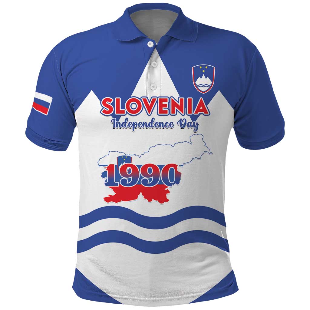 Personalised Slovenia Independence Day Polo Shirt Flag Map With Coat Of Arms