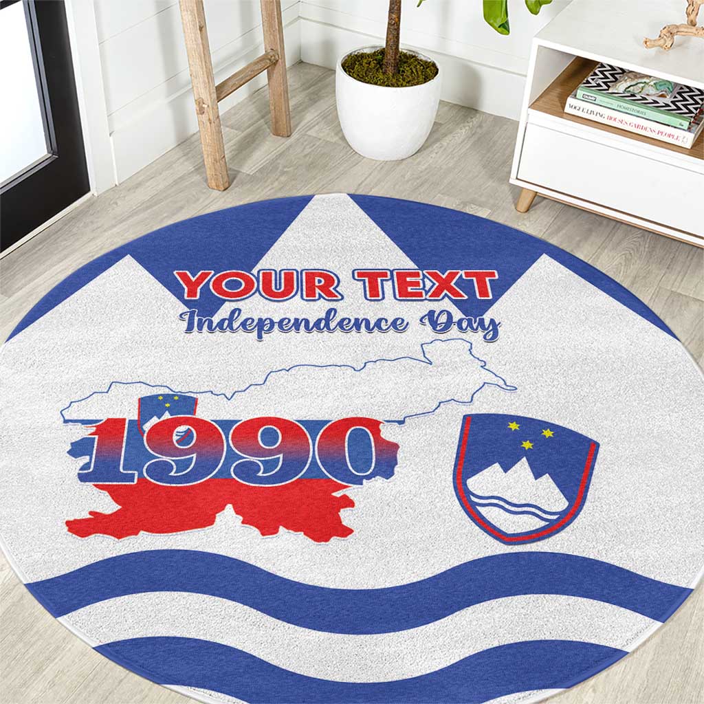 Personalised Slovenia Independence Day Round Carpet Flag Map With Coat Of Arms