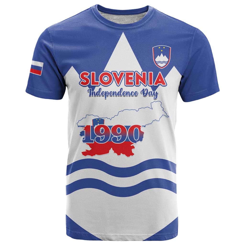 Personalised Slovenia Independence Day T Shirt Flag Map With Coat Of Arms - Wonder Print Shop