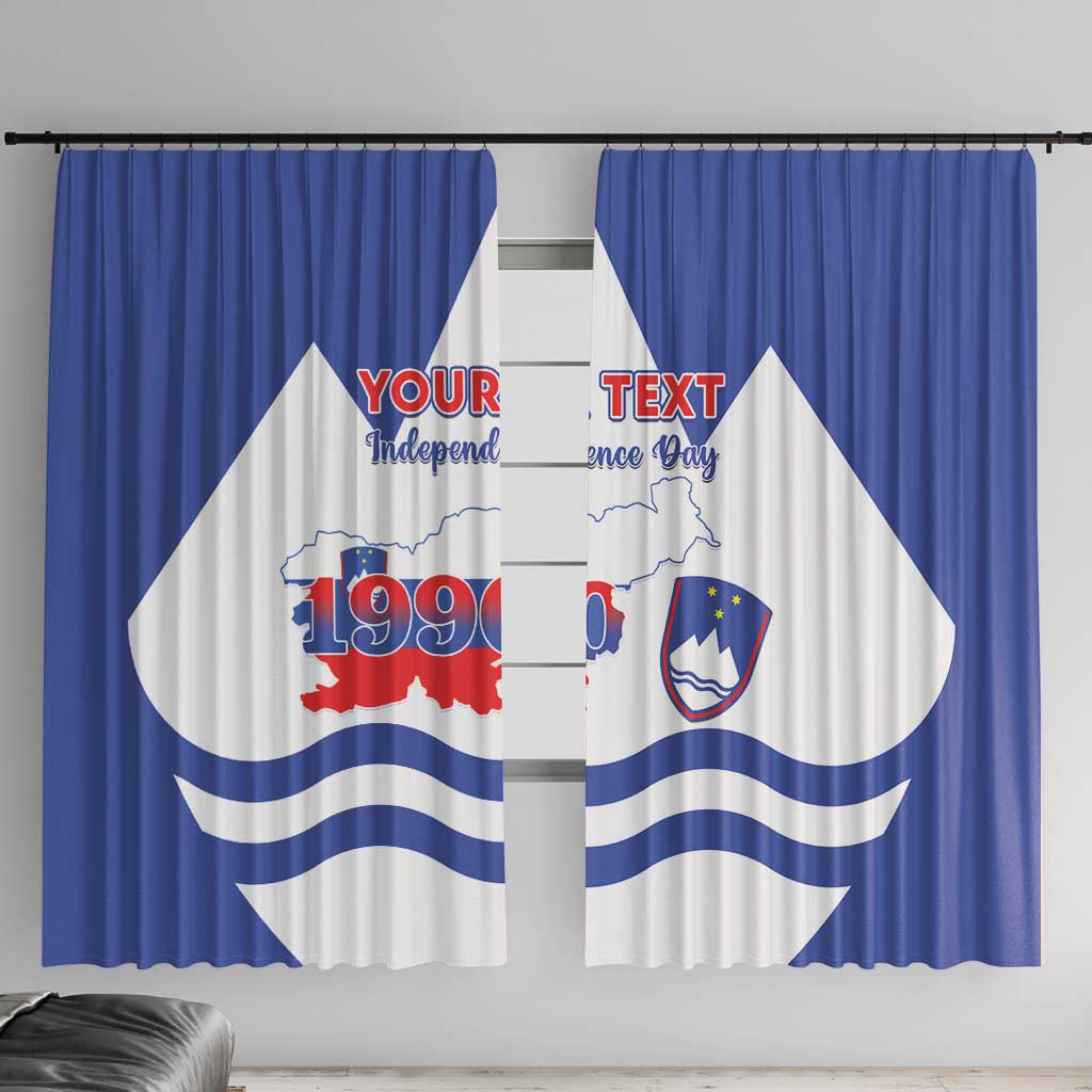 Personalised Slovenia Independence Day Window Curtain Flag Map With Coat Of Arms - Wonder Print Shop