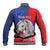 Personalised Balkan Lipizzaner Horse Slovenia Baseball Jacket Carnation Sporty Style - Wonder Print Shop