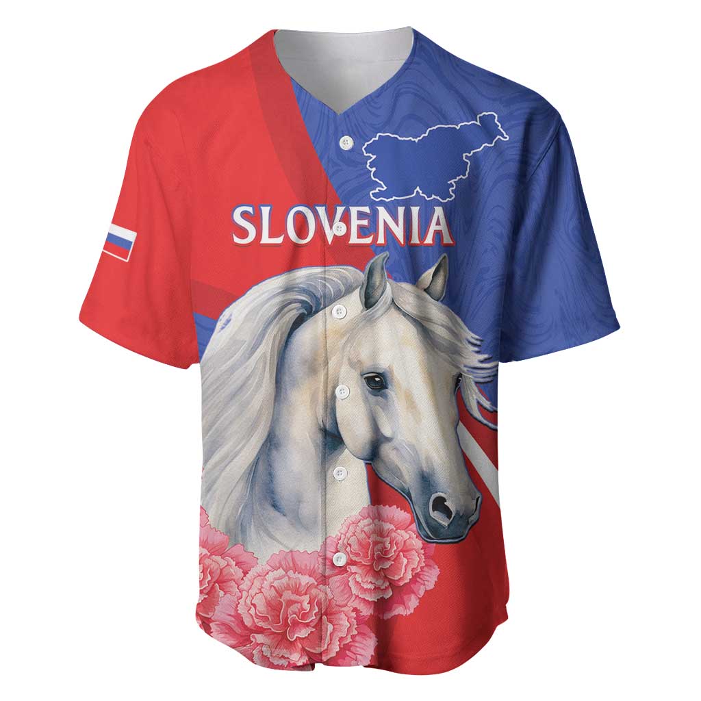 Personalised Balkan Lipizzaner Horse Slovenia Baseball Jersey Carnation Sporty Style - Wonder Print Shop