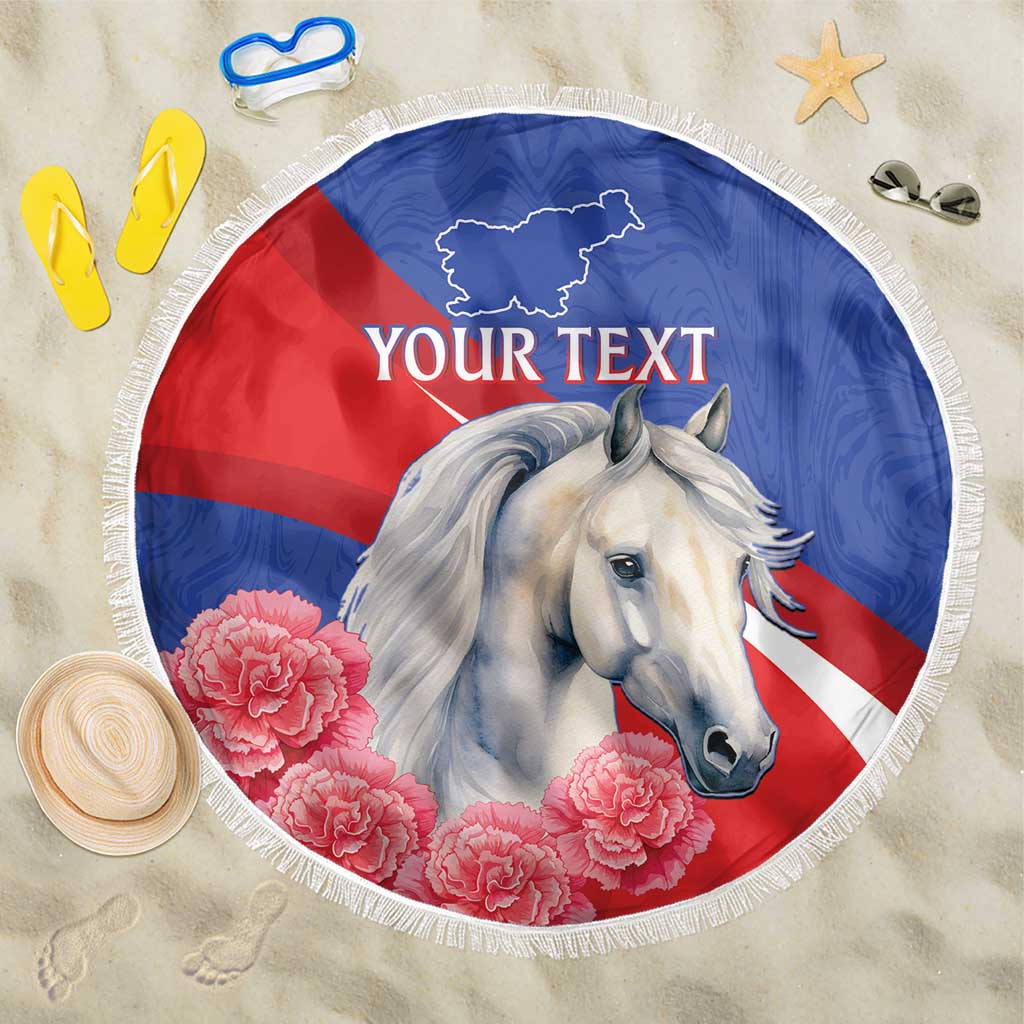 Personalised Balkan Lipizzaner Horse Slovenia Beach Blanket Carnation Sporty Style - Wonder Print Shop