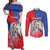 Personalised Balkan Lipizzaner Horse Slovenia Couples Matching Off Shoulder Maxi Dress and Long Sleeve Button Shirt Carnation Sporty Style - Wonder Print Shop