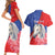 Personalised Balkan Lipizzaner Horse Slovenia Couples Matching Short Sleeve Bodycon Dress and Hawaiian Shirt Carnation Sporty Style - Wonder Print Shop