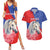 Personalised Balkan Lipizzaner Horse Slovenia Couples Matching Summer Maxi Dress and Hawaiian Shirt Carnation Sporty Style - Wonder Print Shop