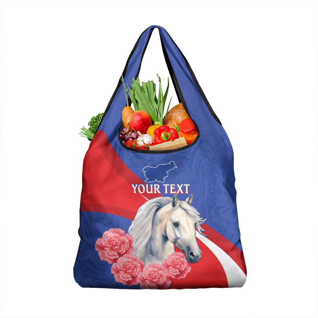 Personalised Balkan Lipizzaner Horse Slovenia Grocery Bag Carnation Sporty Style