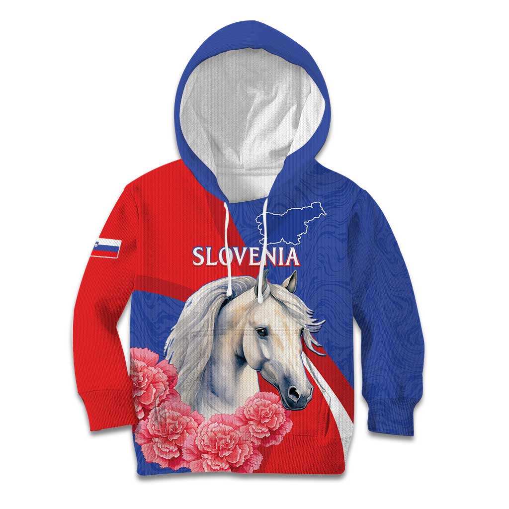 Personalised Balkan Lipizzaner Horse Slovenia Kid Hoodie Carnation Sporty Style - Wonder Print Shop