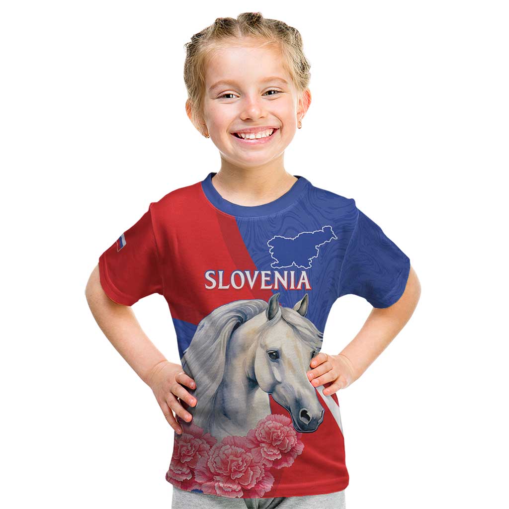 Personalised Balkan Lipizzaner Horse Slovenia Kid T Shirt Carnation Sporty Style - Wonder Print Shop