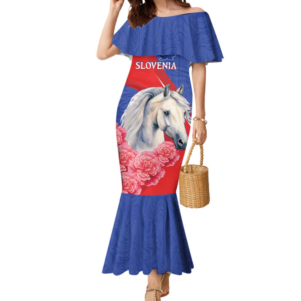 Personalised Balkan Lipizzaner Horse Slovenia Mermaid Dress Carnation Sporty Style - Wonder Print Shop