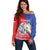 Personalised Balkan Lipizzaner Horse Slovenia Off Shoulder Sweater Carnation Sporty Style - Wonder Print Shop