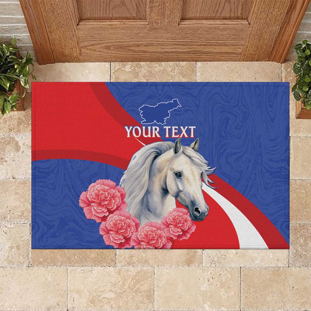 Personalised Balkan Lipizzaner Horse Slovenia Rubber Doormat Carnation Sporty Style - Wonder Print Shop