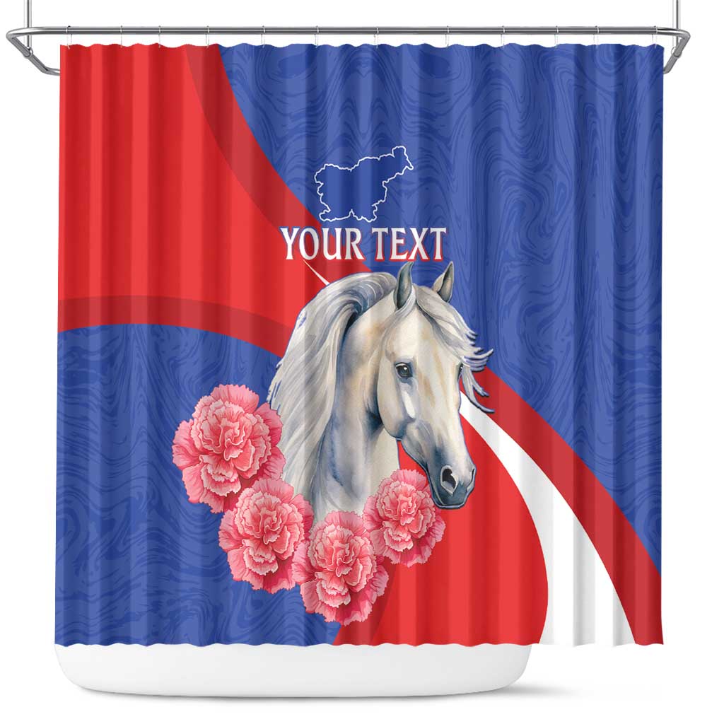 Personalised Balkan Lipizzaner Horse Slovenia Shower Curtain Carnation Sporty Style