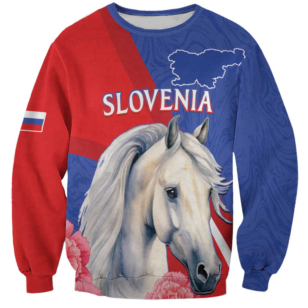 Personalised Balkan Lipizzaner Horse Slovenia Sweatshirt Carnation Sporty Style - Wonder Print Shop