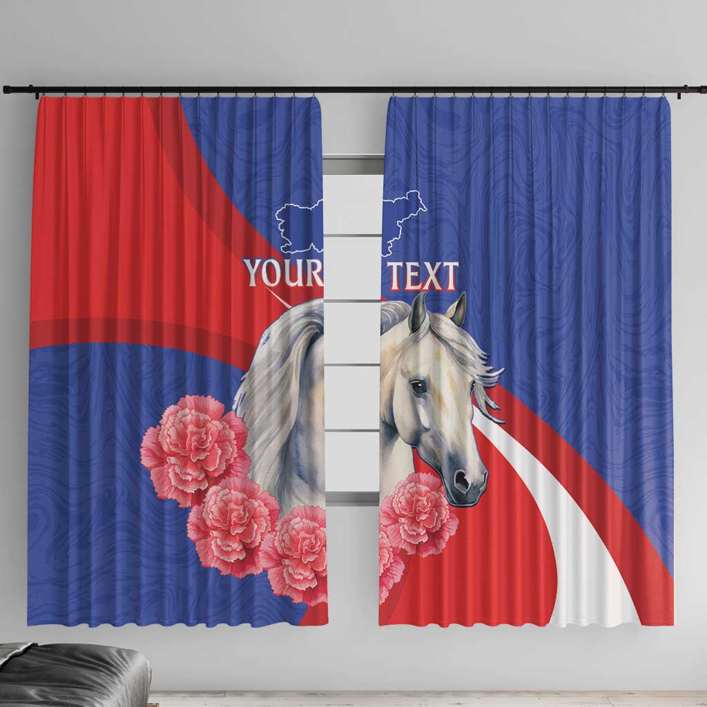 Personalised Balkan Lipizzaner Horse Slovenia Window Curtain Carnation Sporty Style - Wonder Print Shop