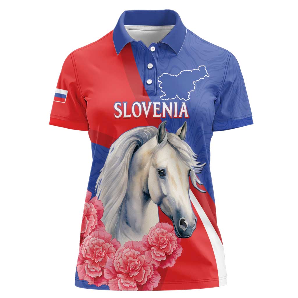 Personalised Balkan Lipizzaner Horse Slovenia Women Polo Shirt Carnation Sporty Style - Wonder Print Shop