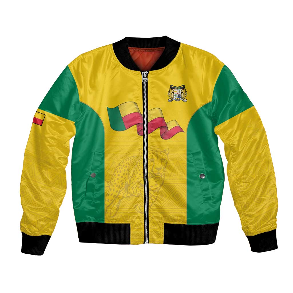 Custom Benin Football Bomber Jacket Go Champions Les Guepards - Wonder Print Shop