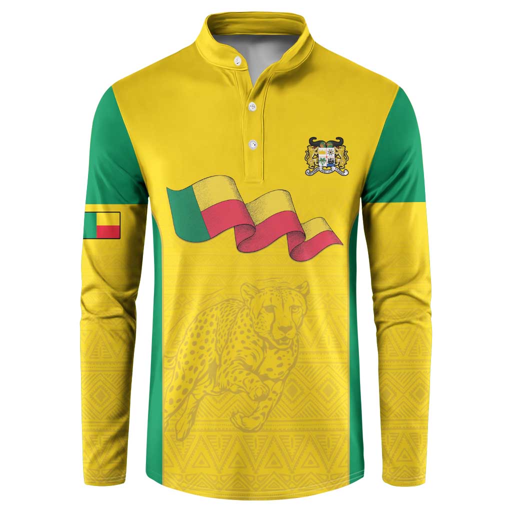 Custom Benin Football Button Sweatshirt Go Champions Les Guepards - Wonder Print Shop