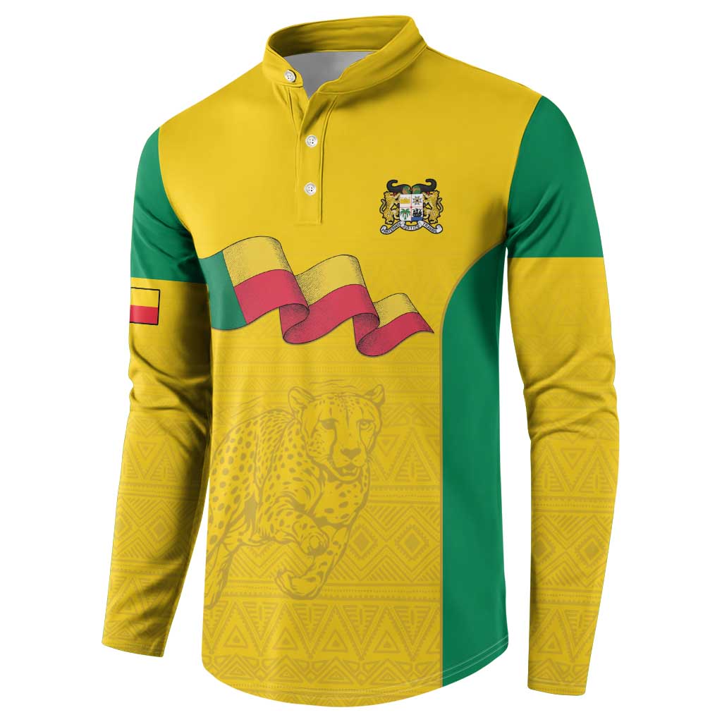 Custom Benin Football Button Sweatshirt Go Champions Les Guepards - Wonder Print Shop
