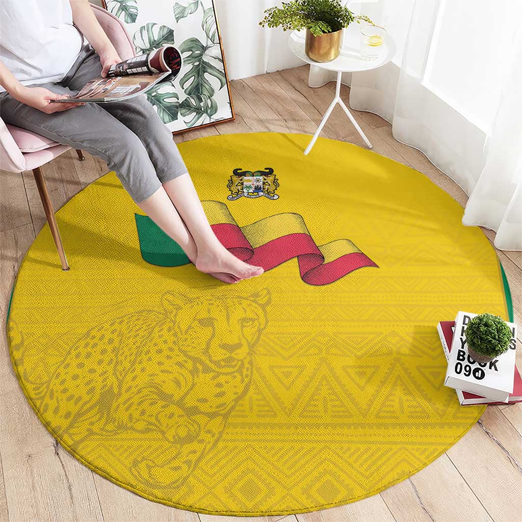 Benin Football Round Carpet Go Champions Les Guepards - Wonder Print Shop