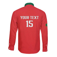 Custom Portugal Football Long Sleeve Button Shirt Never Back Down 2026