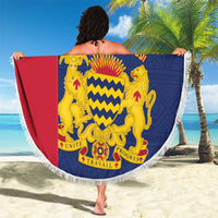 Personalised Chad Beach Blanket Coat Of Arms - African Pattern