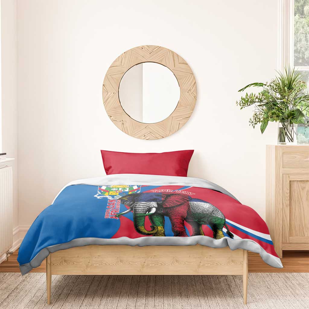 Personalised Central African Republic Bedding Set Elephant Coat Of Arms