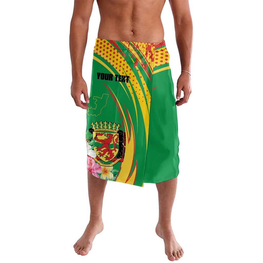 Personalized Congo Republic Day Lavalava Coat Of Arms With Tropical Flower - Wonder Print Shop