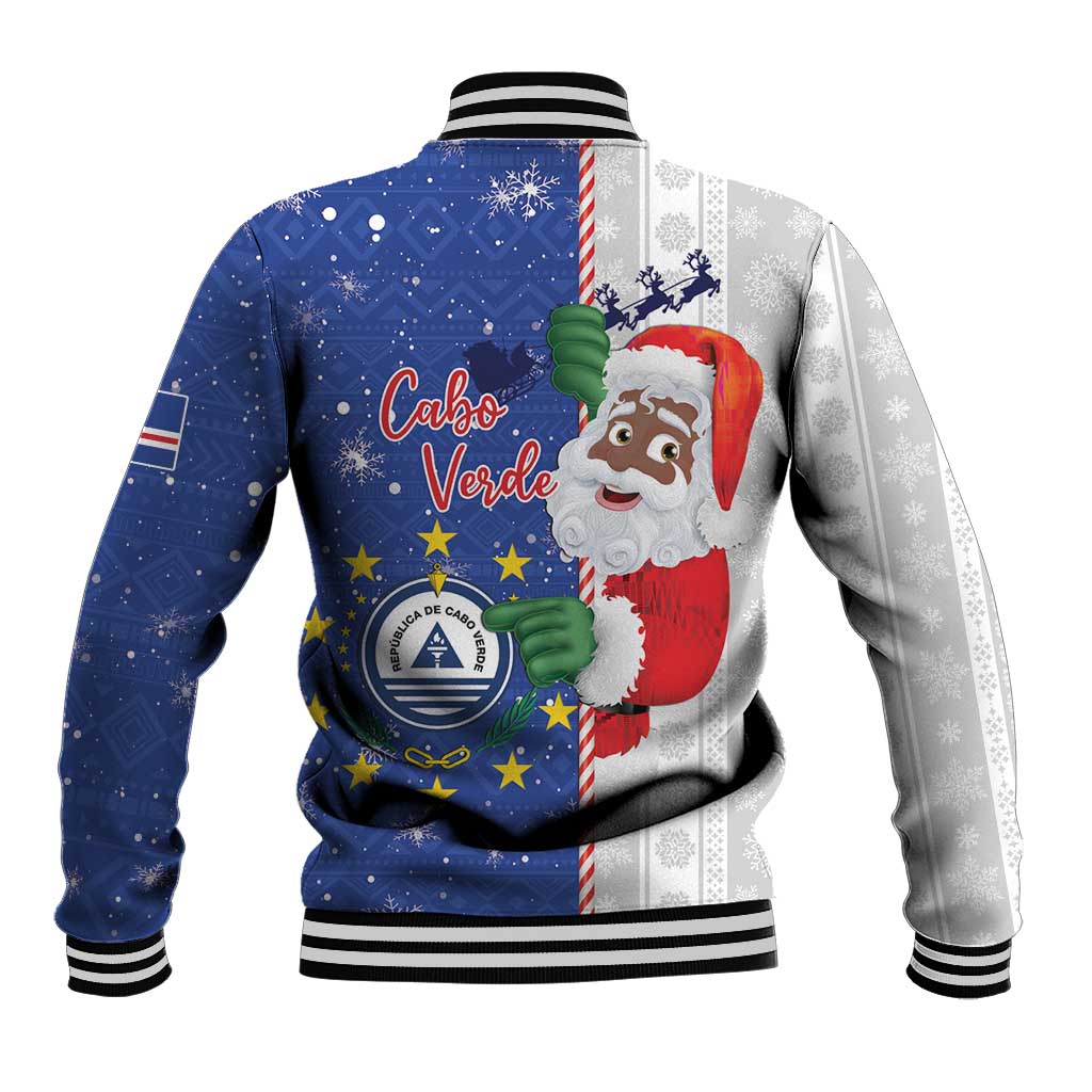 Cape Verde Christmas Baseball Jacket Black Santa Felix Natal - Wonder Print Shop