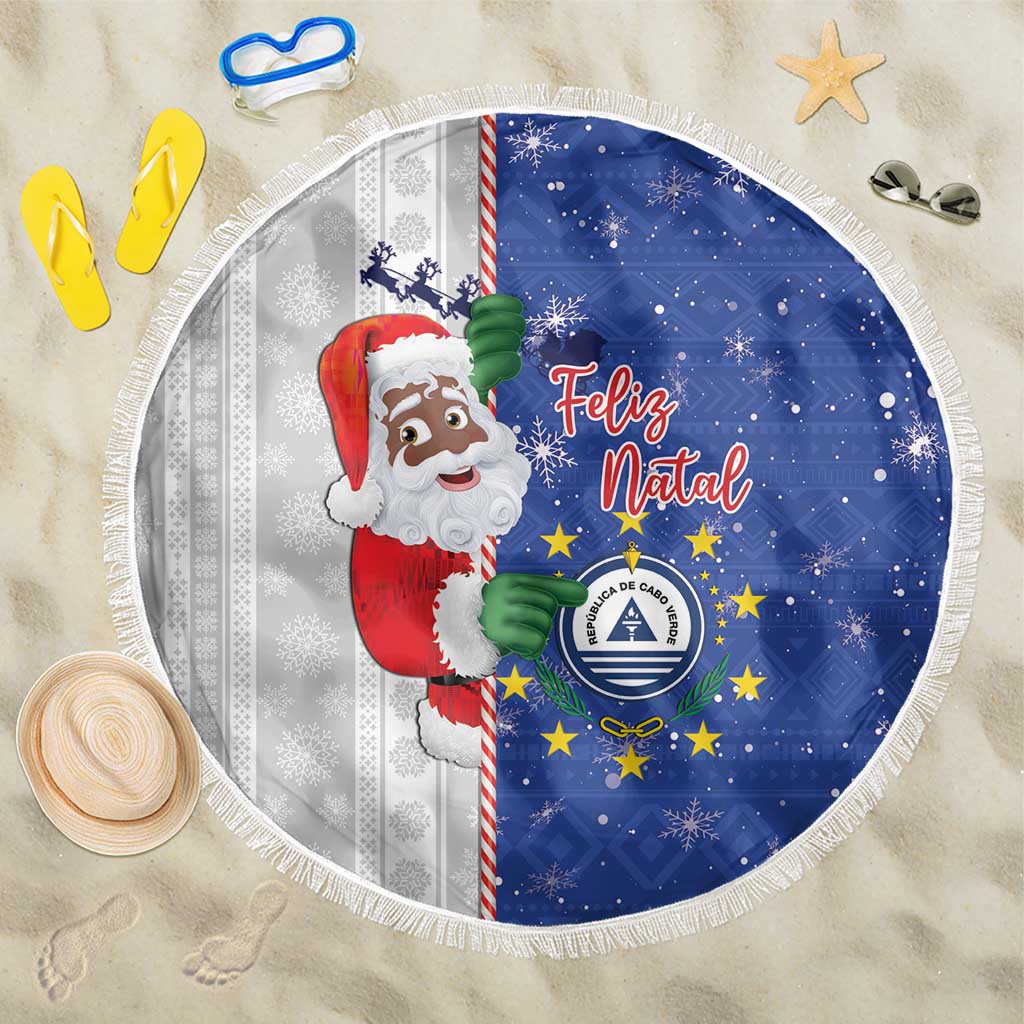 Cape Verde Christmas Beach Blanket Black Santa Felix Natal - Wonder Print Shop