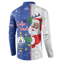 Cape Verde Christmas Button Sweatshirt Black Santa Felix Natal - Wonder Print Shop