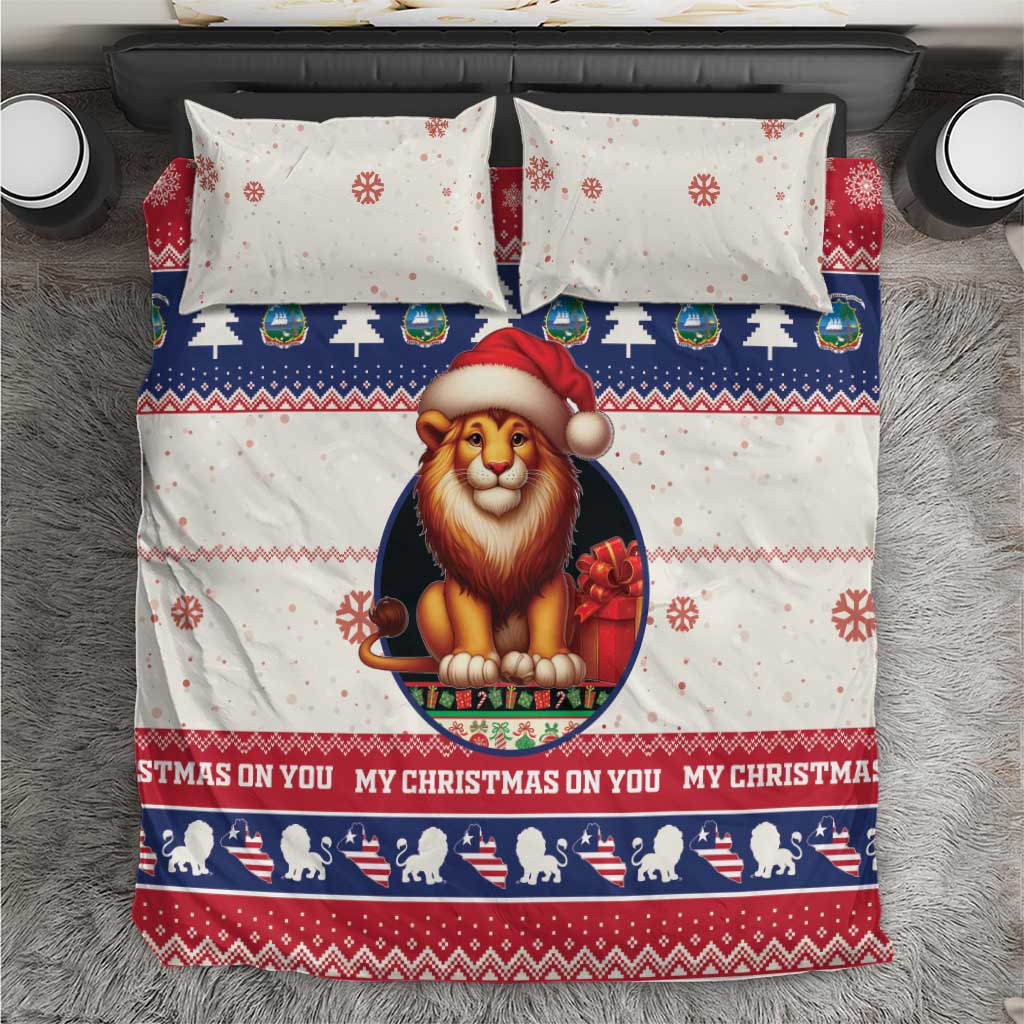 Liberia Christmas Bedding Set My Christmas On You - Lion Santa - Wonder Print Shop