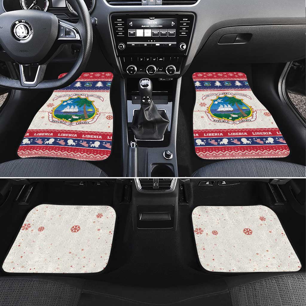 Liberia Christmas Car Mats My Christmas On You - Lion Santa - Wonder Print Shop