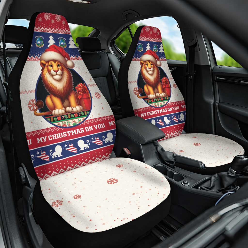 Liberia Christmas Car Seat Cover My Christmas On You - Lion Santa - Wonder Print Shop