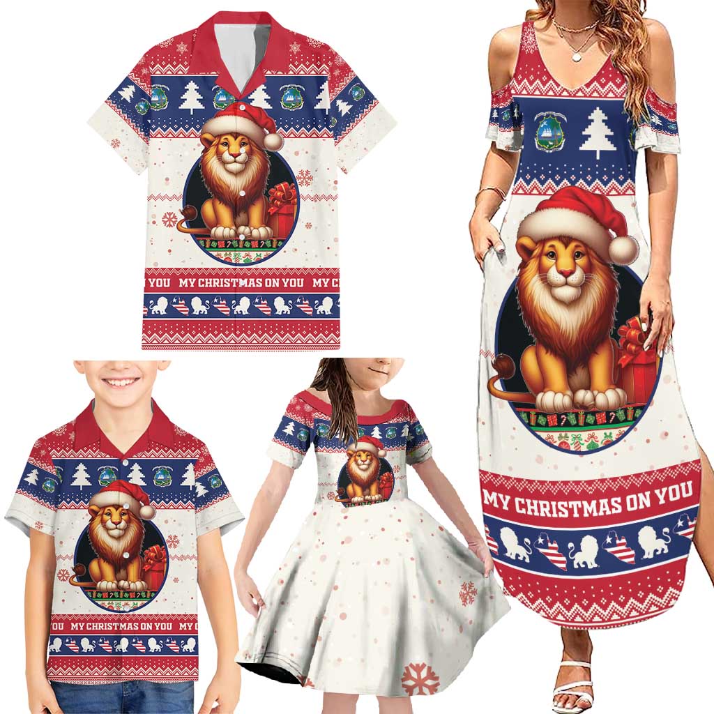 Liberia Christmas Family Matching Summer Maxi Dress and Hawaiian Shirt My Christmas On You - Lion Santa - Wonder Print Shop