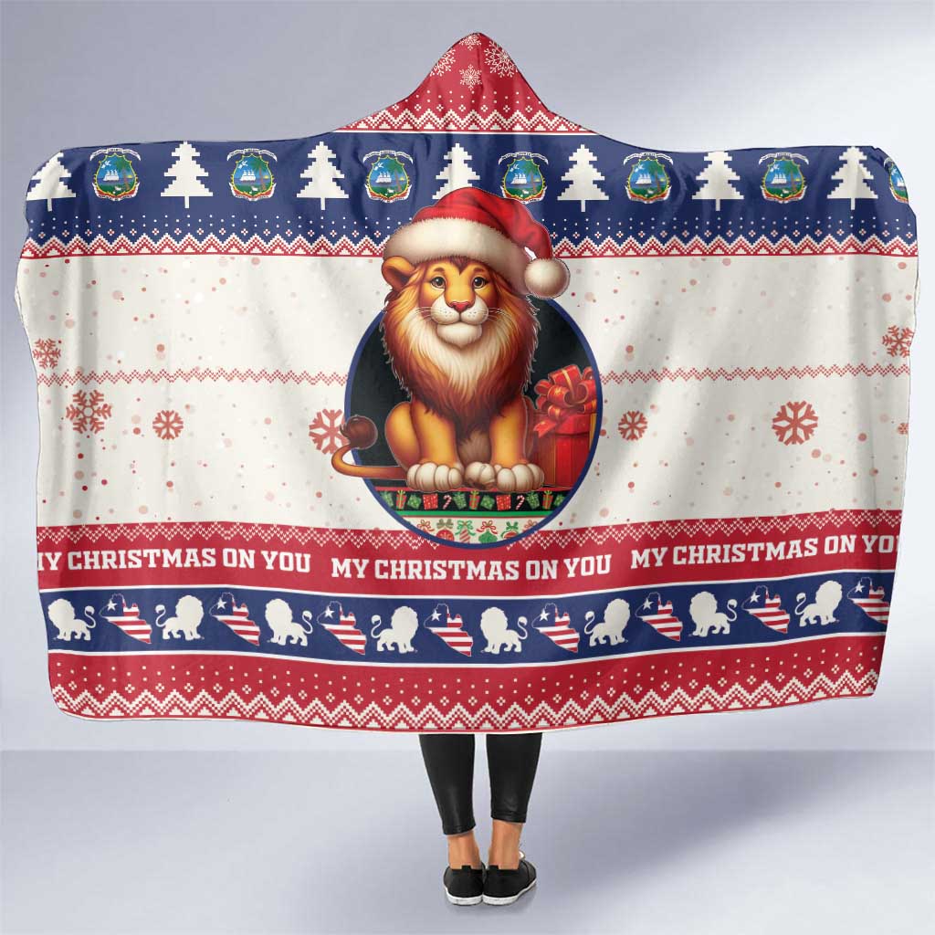 Liberia Christmas Hooded Blanket My Christmas On You - Lion Santa