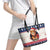 Liberia Christmas Leather Tote Bag My Christmas On You - Lion Santa - Wonder Print Shop