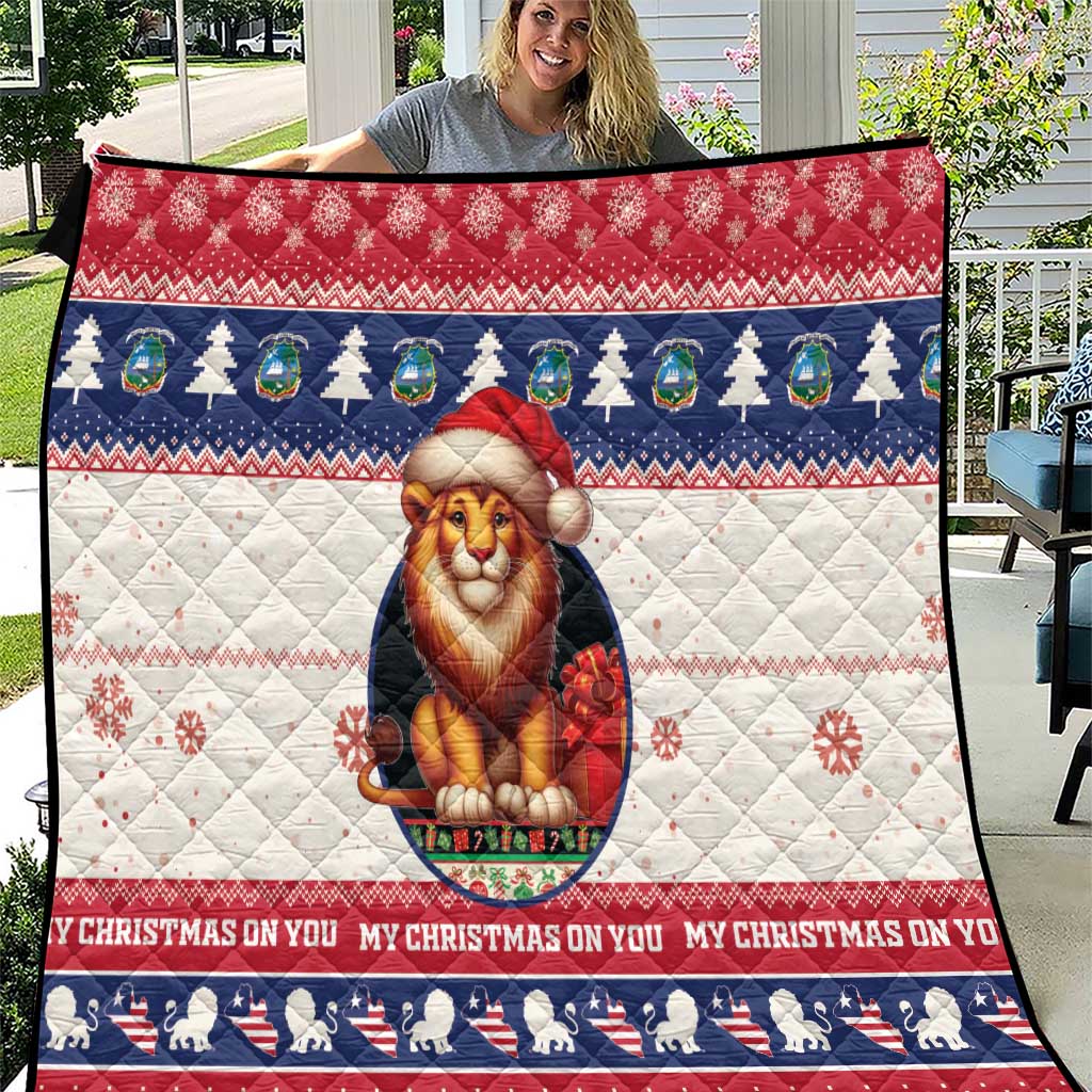 Liberia Christmas Quilt My Christmas On You - Lion Santa - Wonder Print Shop