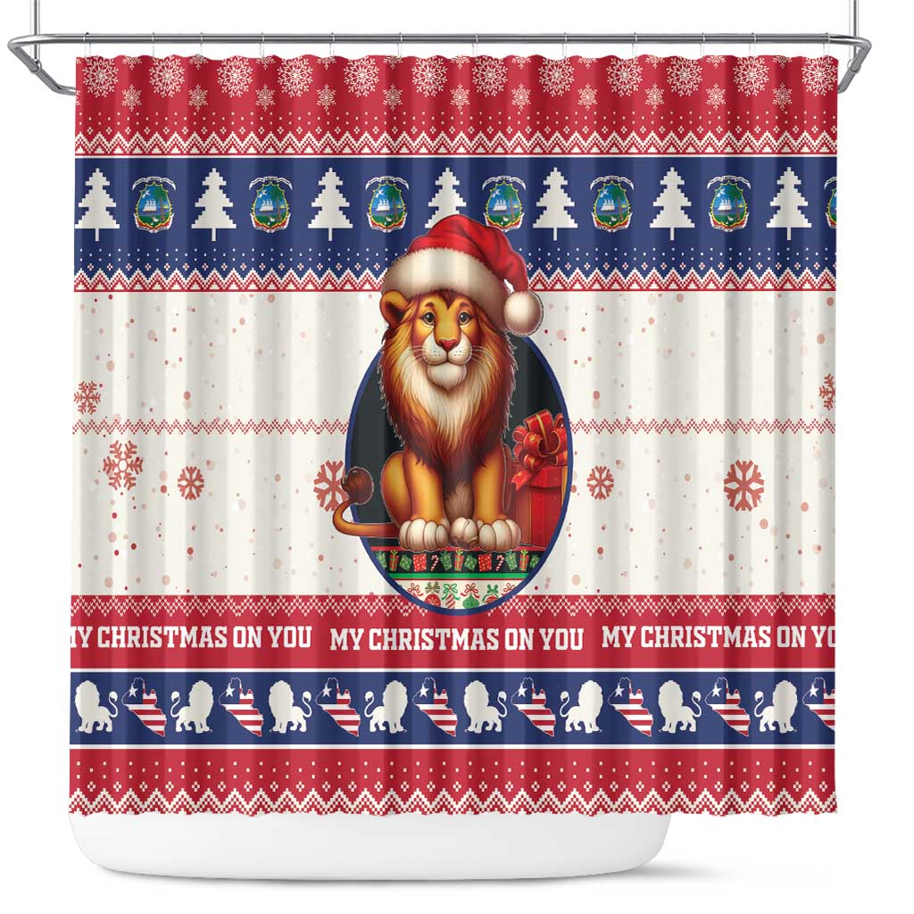 Liberia Christmas Shower Curtain My Christmas On You - Lion Santa