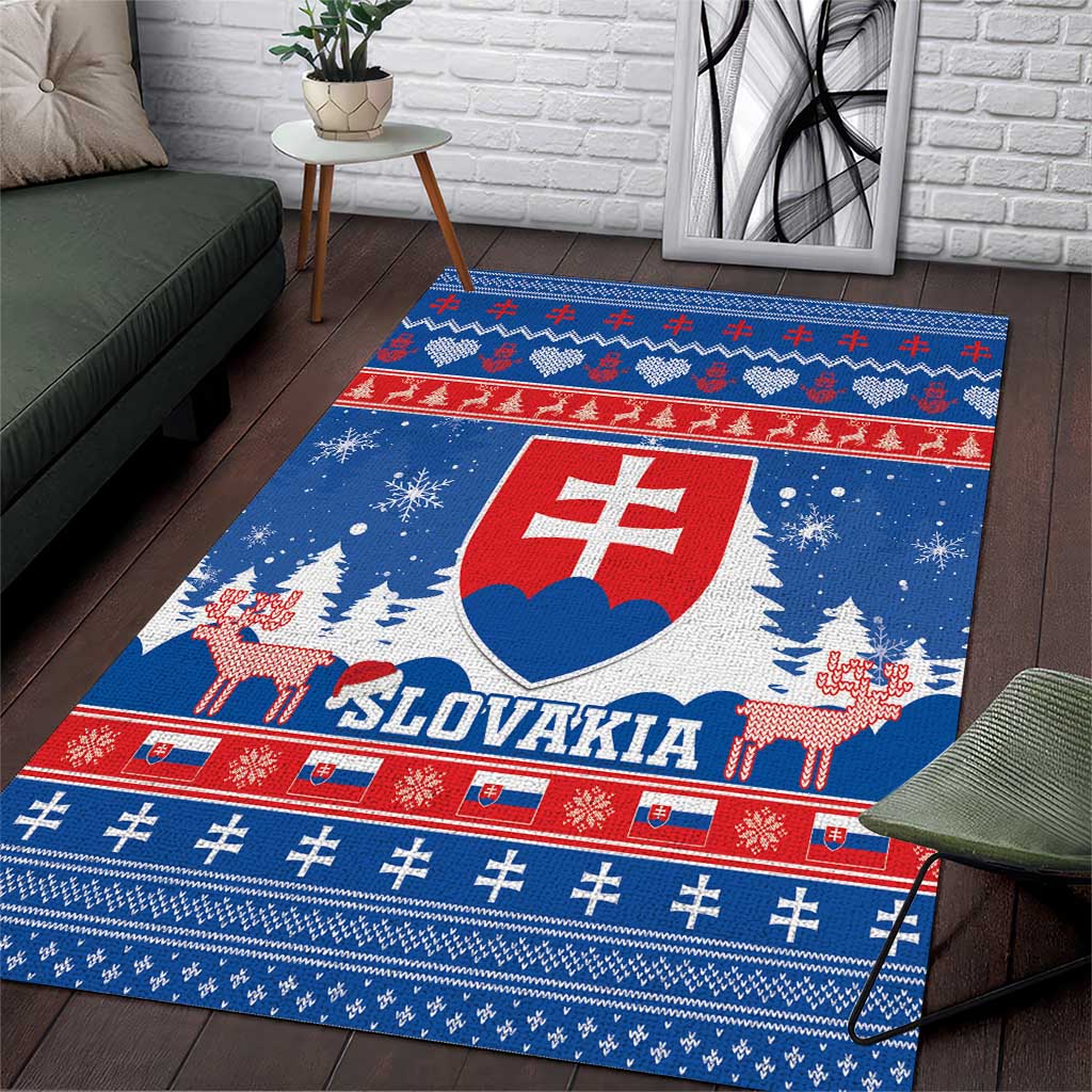 Slovakia Christmas Area Rug Vesele Vianoce - Coat Of Arms - Wonder Print Shop