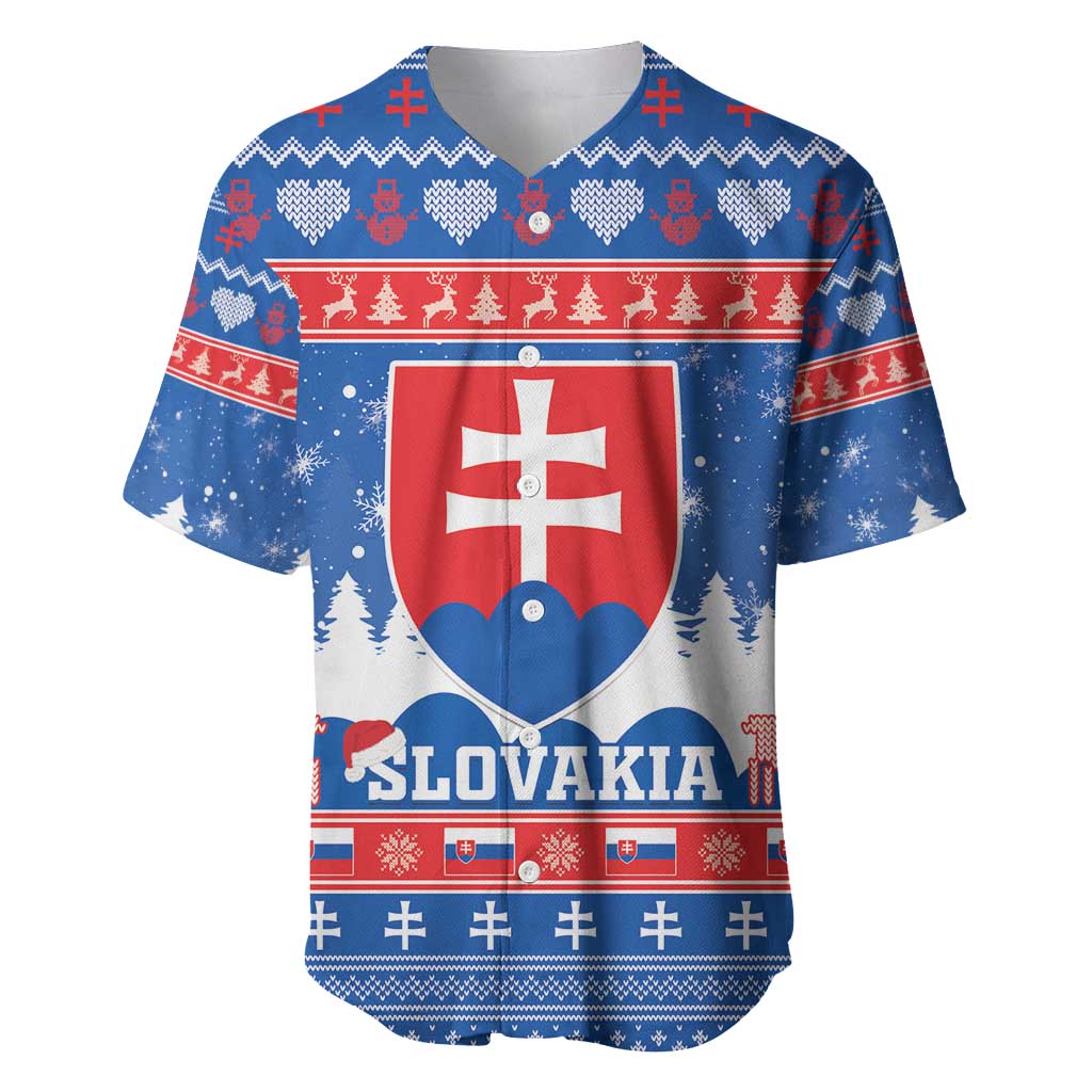 Slovakia Christmas Baseball Jersey Vesele Vianoce - Coat Of Arms - Wonder Print Shop