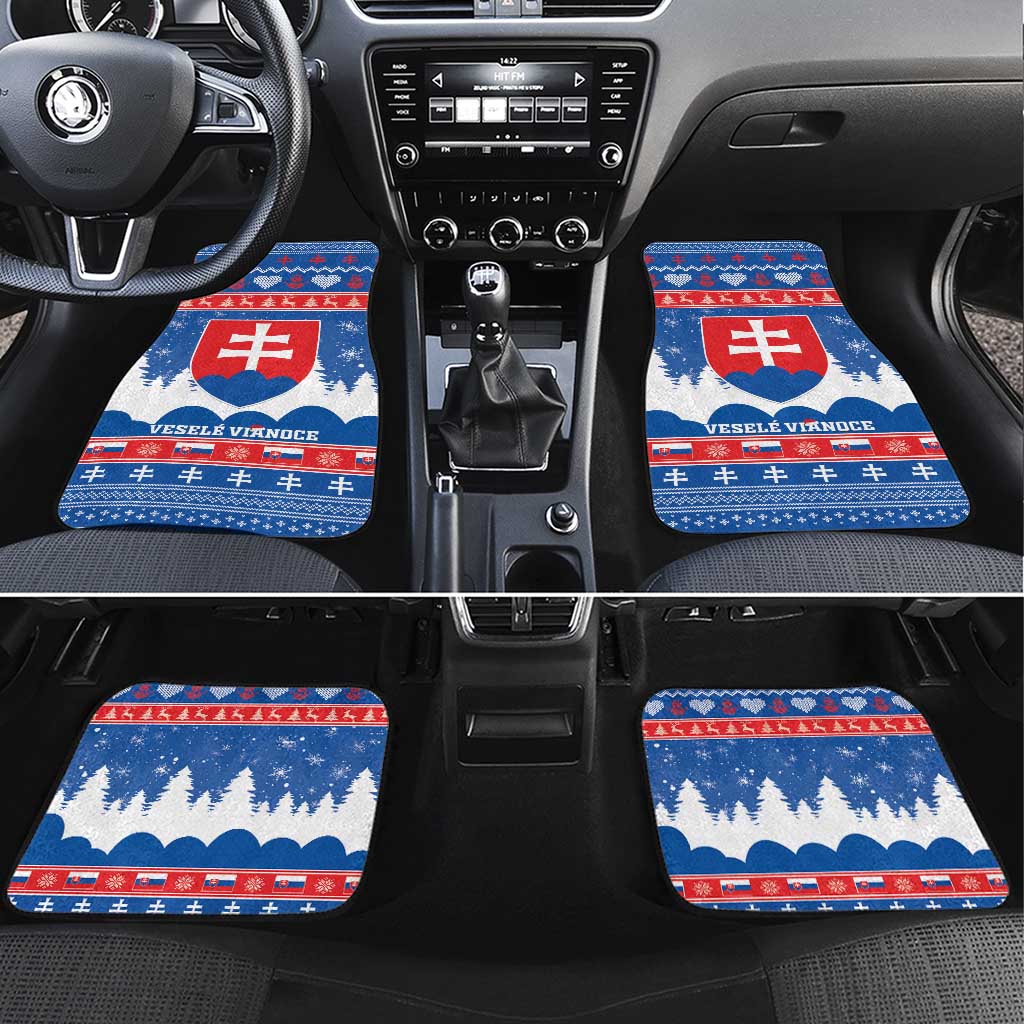 Slovakia Christmas Car Mats Vesele Vianoce - Coat Of Arms - Wonder Print Shop