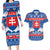 Slovakia Christmas Couples Matching Long Sleeve Bodycon Dress and Hawaiian Shirt Vesele Vianoce - Coat Of Arms - Wonder Print Shop