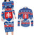 Slovakia Christmas Couples Matching Long Sleeve Bodycon Dress and Long Sleeve Button Shirt Vesele Vianoce - Coat Of Arms - Wonder Print Shop