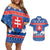 Slovakia Christmas Couples Matching Off Shoulder Short Dress and Hawaiian Shirt Vesele Vianoce - Coat Of Arms - Wonder Print Shop