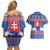 Slovakia Christmas Couples Matching Off Shoulder Short Dress and Hawaiian Shirt Vesele Vianoce - Coat Of Arms - Wonder Print Shop