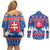 Slovakia Christmas Couples Matching Off Shoulder Short Dress and Long Sleeve Button Shirt Vesele Vianoce - Coat Of Arms - Wonder Print Shop