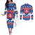 Slovakia Christmas Couples Matching Off The Shoulder Long Sleeve Dress and Long Sleeve Button Shirt Vesele Vianoce - Coat Of Arms