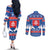 Slovakia Christmas Couples Matching Off The Shoulder Long Sleeve Dress and Long Sleeve Button Shirt Vesele Vianoce - Coat Of Arms