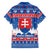 Slovakia Christmas Family Matching Off The Shoulder Long Sleeve Dress and Hawaiian Shirt Vesele Vianoce - Coat Of Arms - Wonder Print Shop